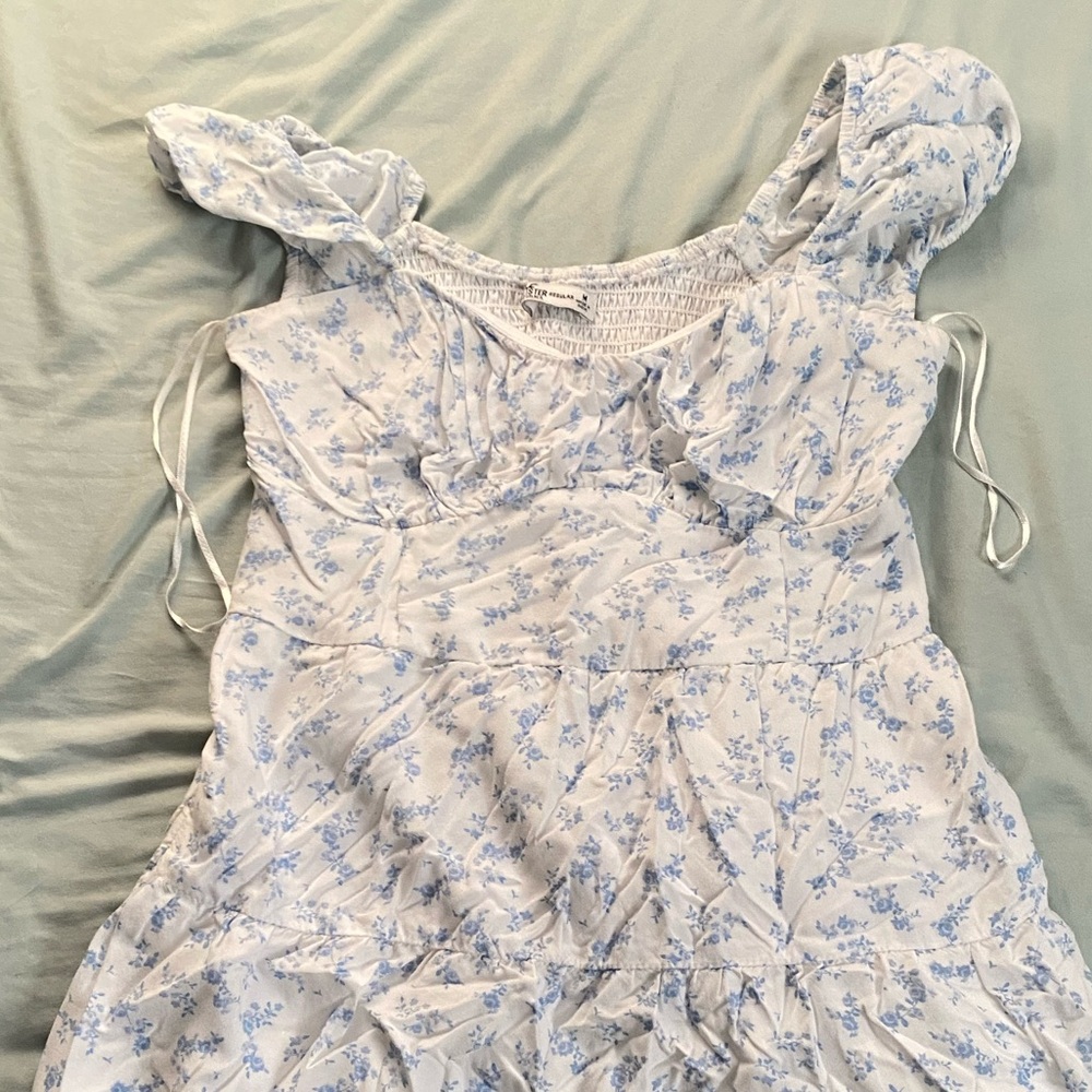 cute white dress with flowers pattern